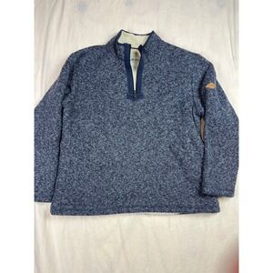 Orvis Mens Large Blue Sherpa Lined Quarter Zip Pullover Sweater Fleece Jacket